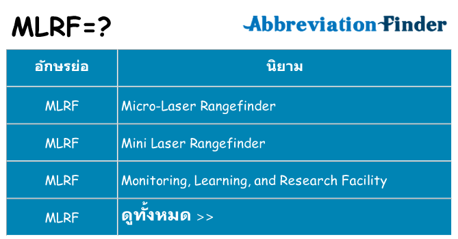 อะไรไม่ mlrf ถึง