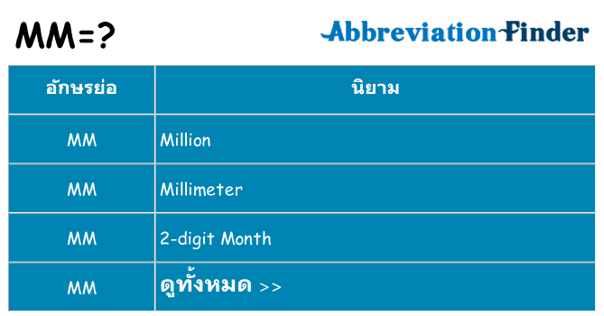 อะไรไม่ mm ถึง