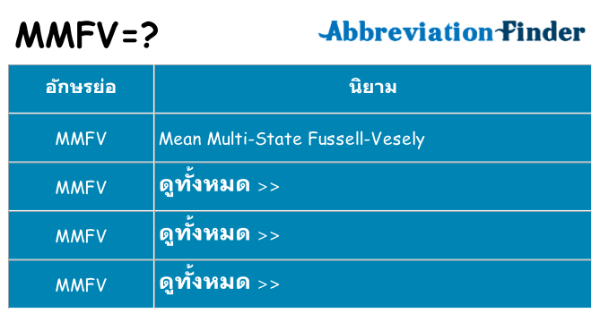 อะไรไม่ mmfv ถึง