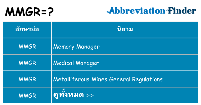 อะไรไม่ mmgr ถึง