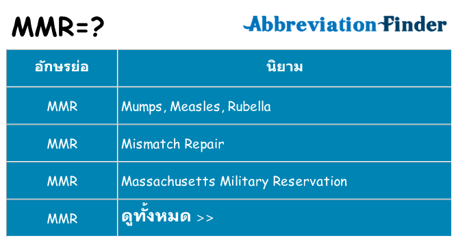 อะไรไม่ mmr ถึง