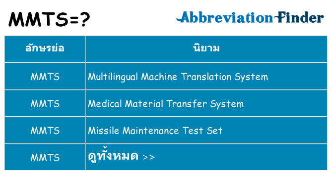 อะไรไม่ mmts ถึง