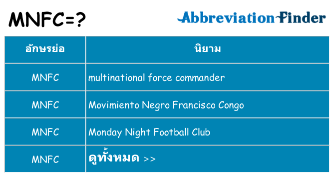 อะไรไม่ mnfc ถึง