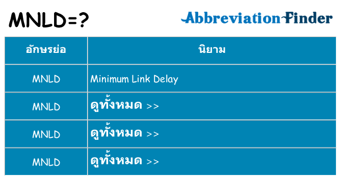 อะไรไม่ mnld ถึง