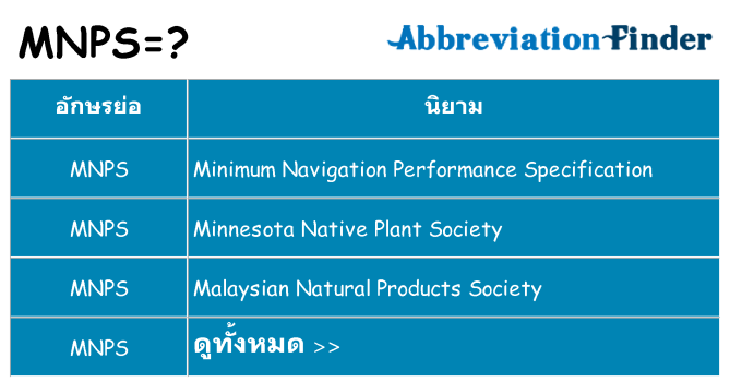อะไรไม่ mnps ถึง