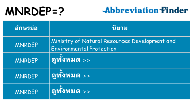 อะไรไม่ mnrdep ถึง