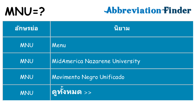 อะไรไม่ mnu ถึง