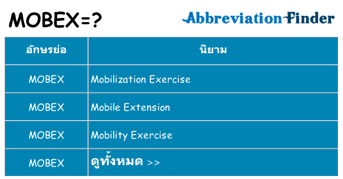 อะไรไม่ mobex ถึง