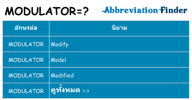 อะไรไม่ modulator ถึง