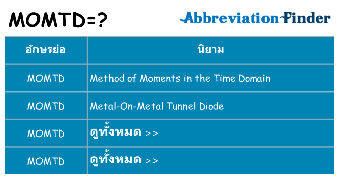 อะไรไม่ momtd ถึง