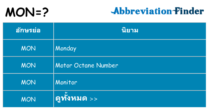 อะไรไม่ mon ถึง