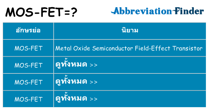 อะไรไม่ mos-fet ถึง