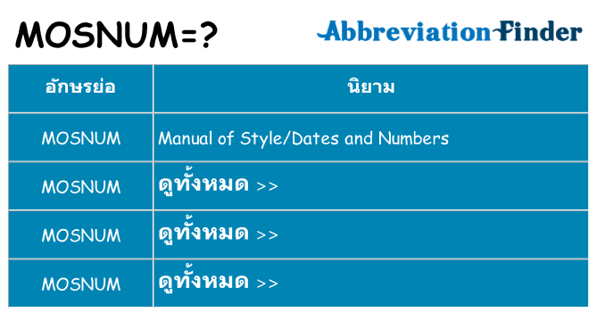 อะไรไม่ mosnum ถึง