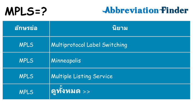 อะไรไม่ mpls ถึง