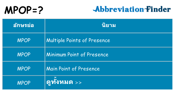 อะไรไม่ mpop ถึง