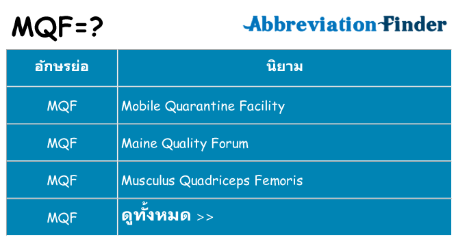 อะไรไม่ mqf ถึง