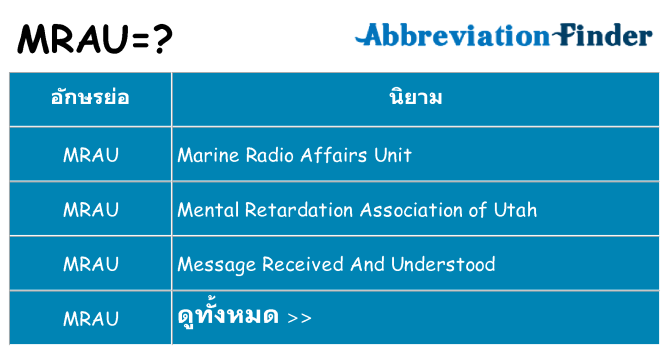 อะไรไม่ mrau ถึง
