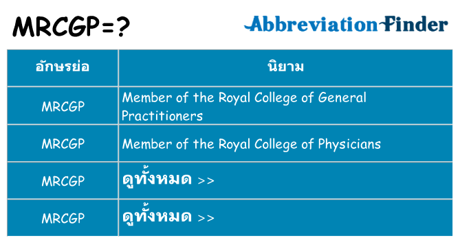 อะไรไม่ mrcgp ถึง