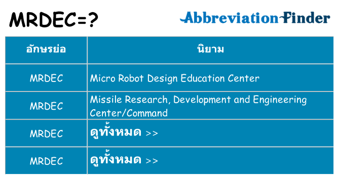 อะไรไม่ mrdec ถึง