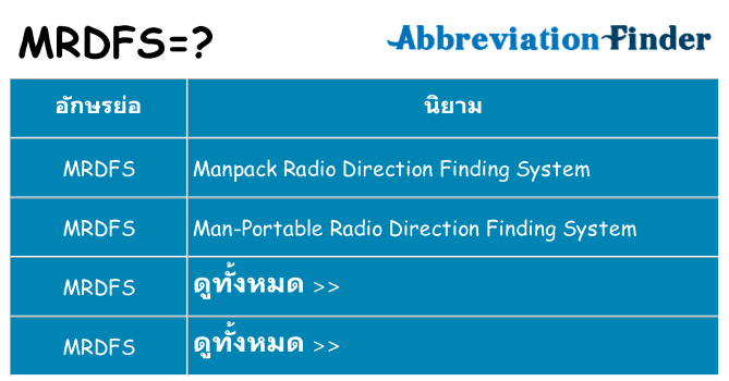 อะไรไม่ mrdfs ถึง