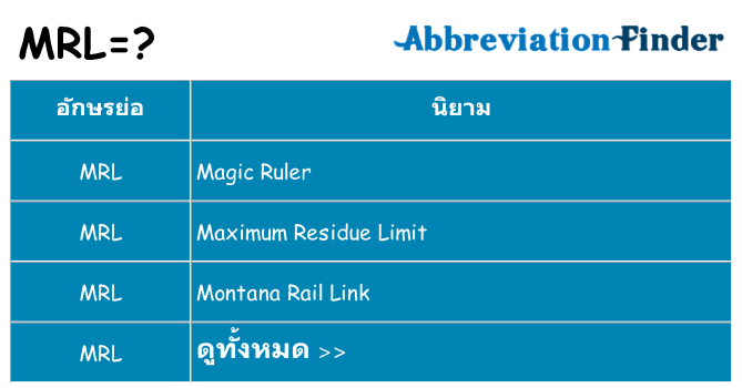 อะไรไม่ mrl ถึง