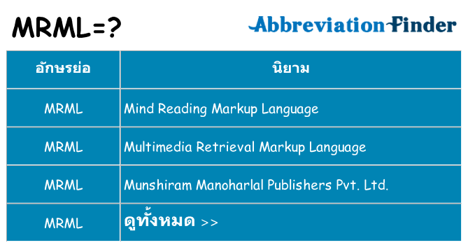อะไรไม่ mrml ถึง