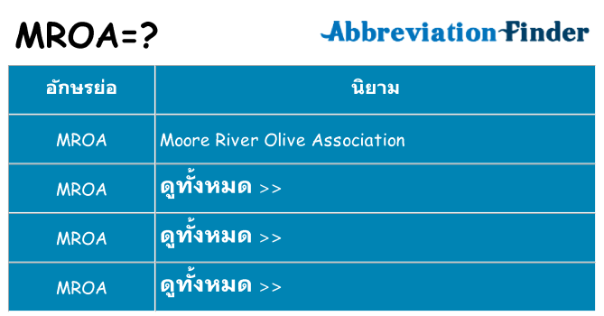 อะไรไม่ mroa ถึง