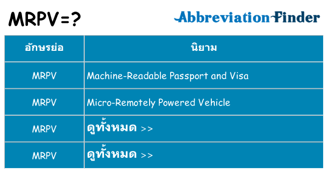 อะไรไม่ mrpv ถึง