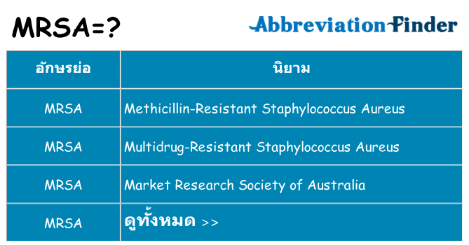 อะไรไม่ mrsa ถึง