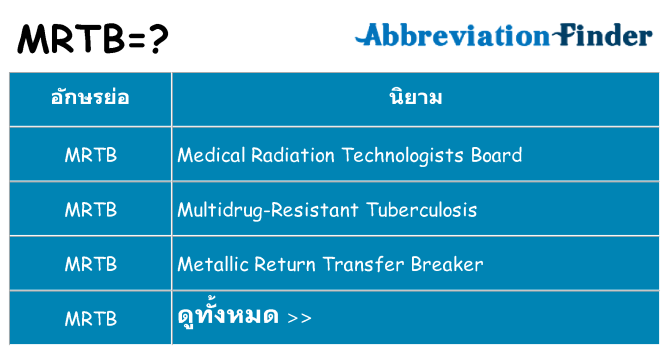 อะไรไม่ mrtb ถึง
