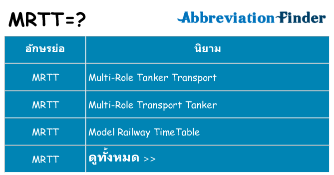 อะไรไม่ mrtt ถึง