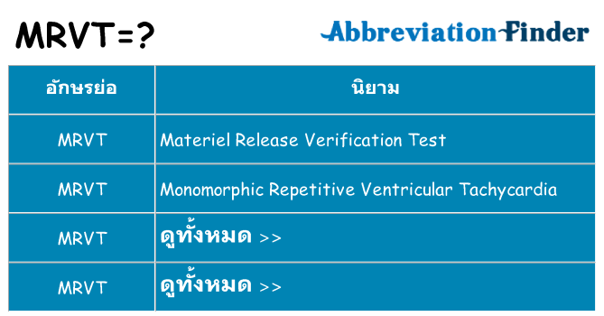 อะไรไม่ mrvt ถึง