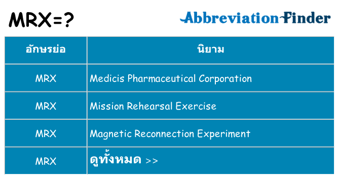 อะไรไม่ mrx ถึง