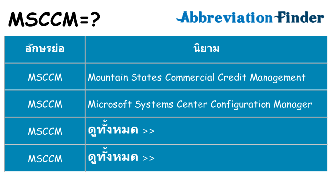 อะไรไม่ msccm ถึง