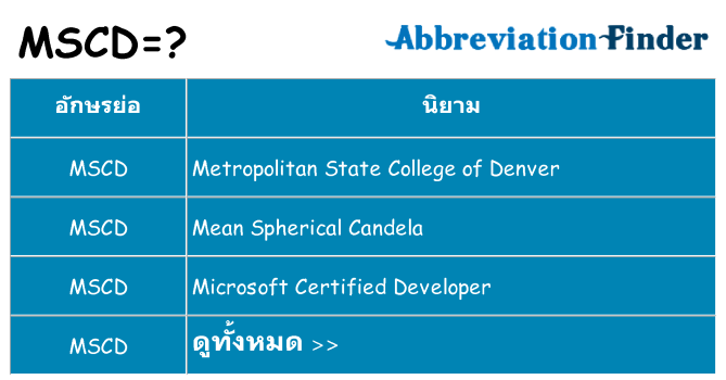 อะไรไม่ mscd ถึง