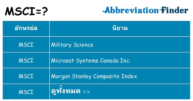 อะไรไม่ msci ถึง