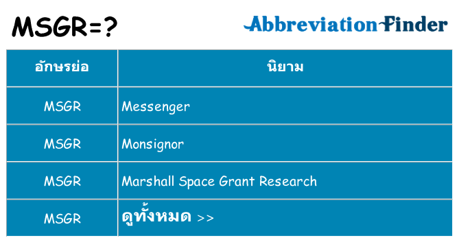 อะไรไม่ msgr ถึง