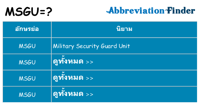 อะไรไม่ msgu ถึง