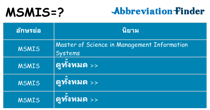 อะไรไม่ msmis ถึง