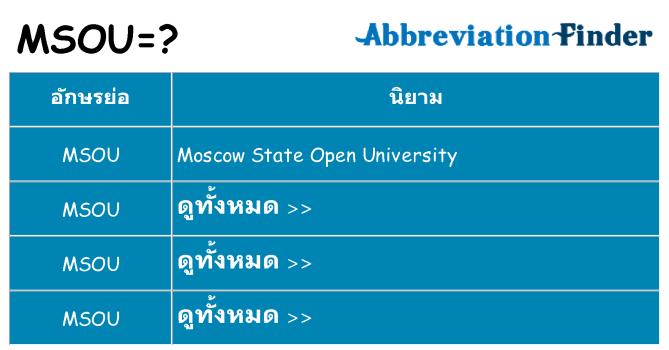 อะไรไม่ msou ถึง