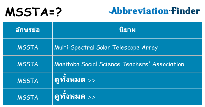 อะไรไม่ mssta ถึง