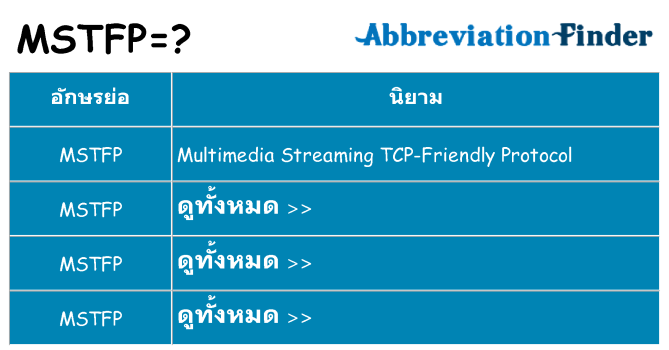 อะไรไม่ mstfp ถึง