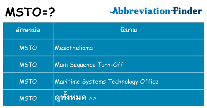 อะไรไม่ msto ถึง