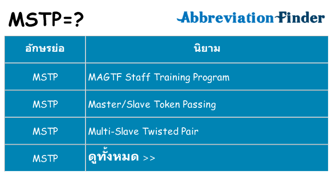 อะไรไม่ mstp ถึง