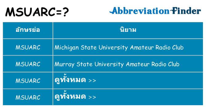 อะไรไม่ msuarc ถึง