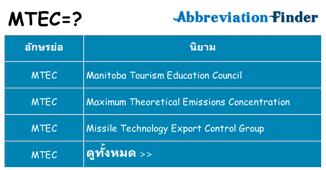 อะไรไม่ mtec ถึง