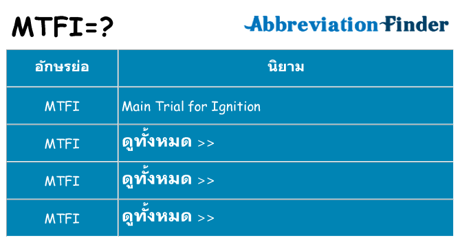 อะไรไม่ mtfi ถึง