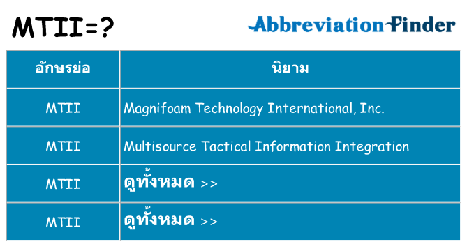 อะไรไม่ mtii ถึง