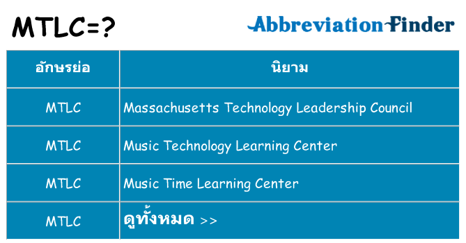 อะไรไม่ mtlc ถึง