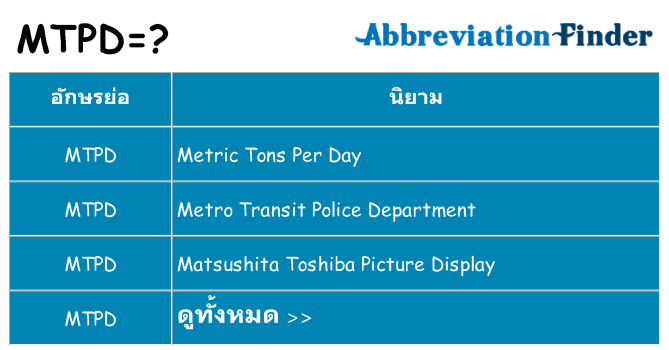 อะไรไม่ mtpd ถึง